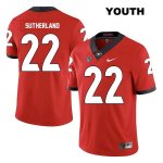 Youth Georgia Bulldogs NCAA #22 Jes Sutherland Nike Stitched Red Legend Authentic College Football Jersey BUG4354FE